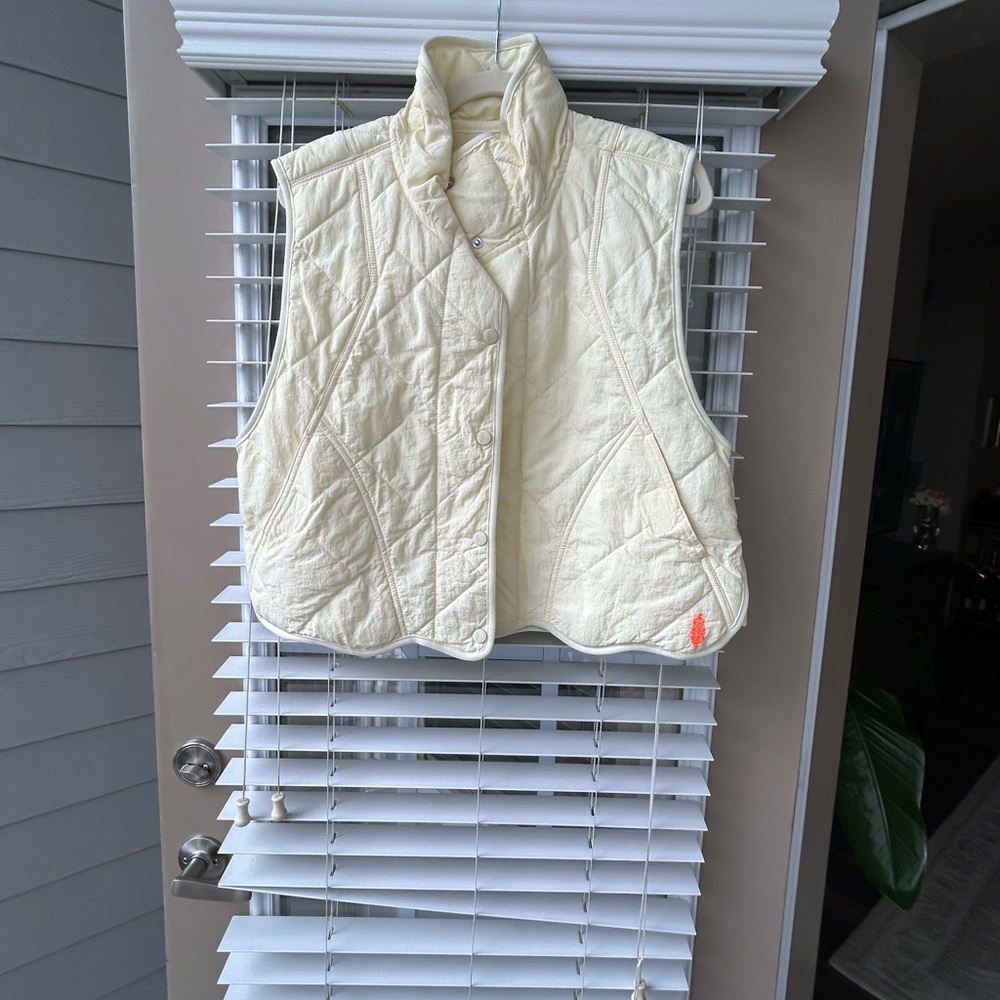 FP Movement by Free People Cream Quilted Vest